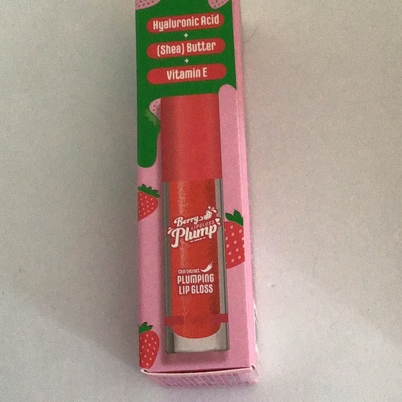 Rude Cosmetics Berry Plumping lip gloss Strawberry Kiss Hyaluronic Shea Butter, - Picture 2 of 2